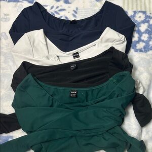 SHEIN Women's Blouse Set - Navy, White, Black, Green